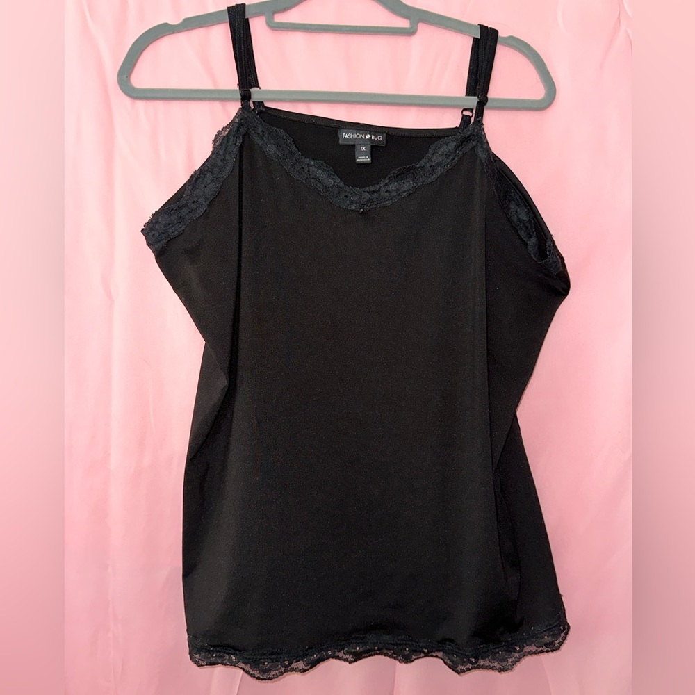 Vintage Fashion Bug Cami with Adjustable Straps and Lace Detail
